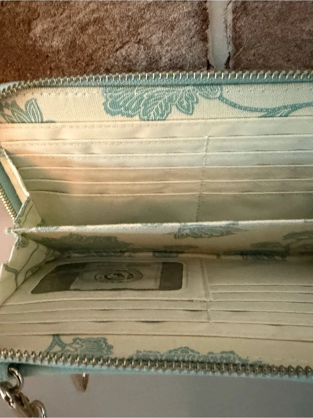 Spartina 449 Mint Green Straw-Trim Crossbody Wallet Bag